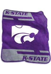 Purple K-State Wildcats Stripe Raschel Throw Blanket