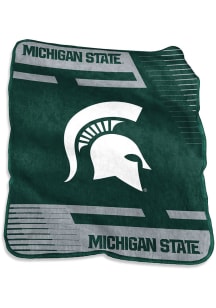 Green Michigan State Spartans Stripe Raschel Throw Blanket