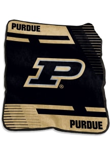 Gold Purdue Boilermakers Stripe Raschel Throw Blanket