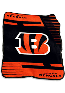 Cincinnati Bengals Stripe Raschel Throw Blanket - Black