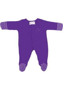 K-State Wildcats Baby Purple Striped Footie Loungewear One Piece Pajamas