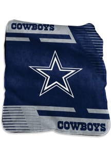Dallas Cowboys Stripe Raschel Throw Blanket - Navy Blue