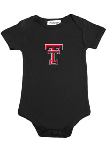 Texas Tech Red Raiders Baby Black Embroidered Logo Short Sleeve One Piece