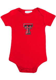 Texas Tech Red Raiders Baby Red Embroidered Logo Short Sleeve One Piece