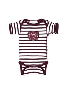 Missouri State Bears Baby Maroon Skylar Stripe Short Sleeve One Piece