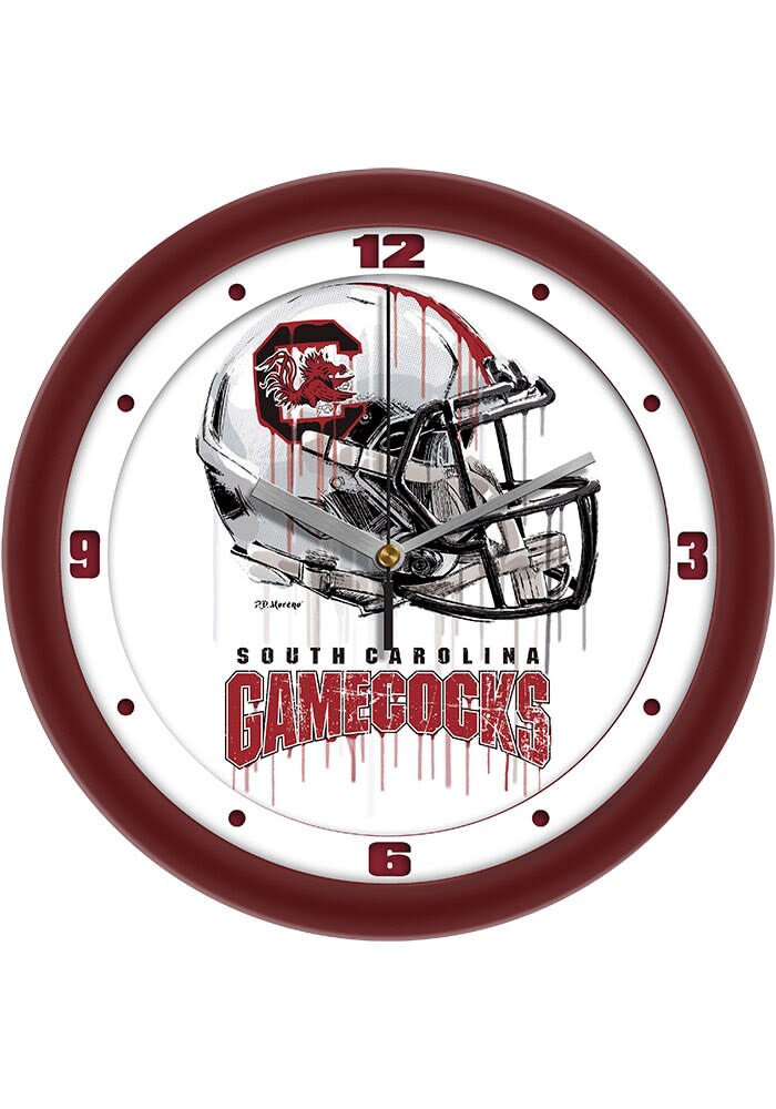 South Carolina Gamecocks Drip Helmet Wall Clock