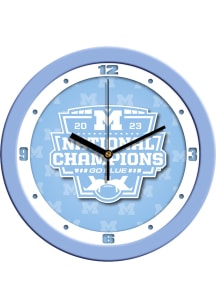 Michigan Wolverines 2023 College Football National Champions Baby Blue Wall Clock