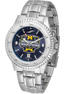Michigan Wolverines 2023 College Football National Champions Competitor Steel Anochrome Mens Wat..