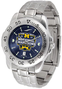 2023 College Football National Champions Sport Steel Anochrome Michigan Wolverines Mens Watch - ..