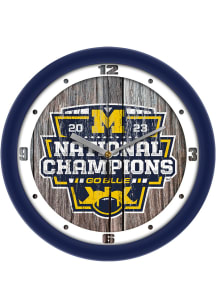 Michigan Wolverines 2023 College Football National Champions 11.5 Weathered Wood Wall Clock