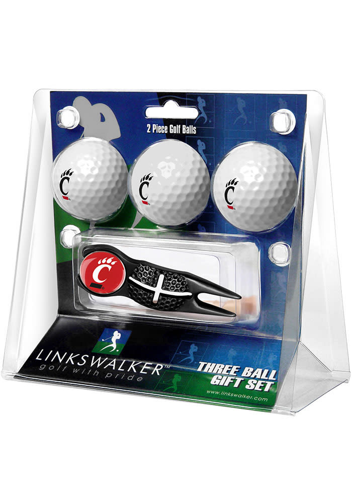 Cincinnati Bearcats Ball and Black Crosshairs Divot Tool Golf Gift Set