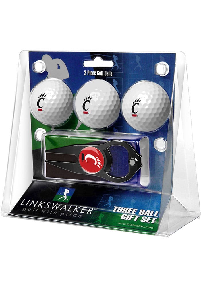 Cincinnati Bearcats Ball and Black Hat Trick Divot Tool Golf Gift Set