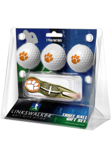 Clemson Tigers Ball and Gold Crosshairs Divot Tool Golf Gift Set