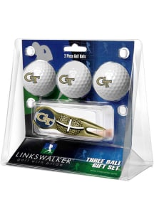 GA Tech Yellow Jackets Ball and Gold Crosshairs Divot Tool Golf Gift Set