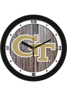 GA Tech Yellow Jackets 11.5 Weathered Wood Wall Clock