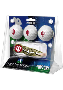 Gold Indiana Hoosiers Ball and Gold Crosshairs Divot Tool Golf Gift Set