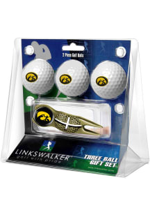 Iowa Hawkeyes Ball and Gold Crosshairs Divot Tool Golf Gift Set