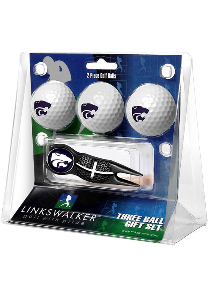 K-State Wildcats Ball and Black Crosshairs Divot Tool Golf Gift Set