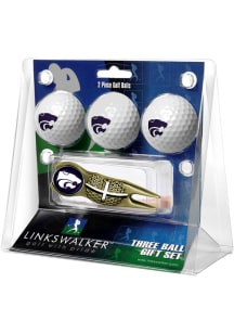 K-State Wildcats Ball and Gold Crosshairs Divot Tool Golf Gift Set