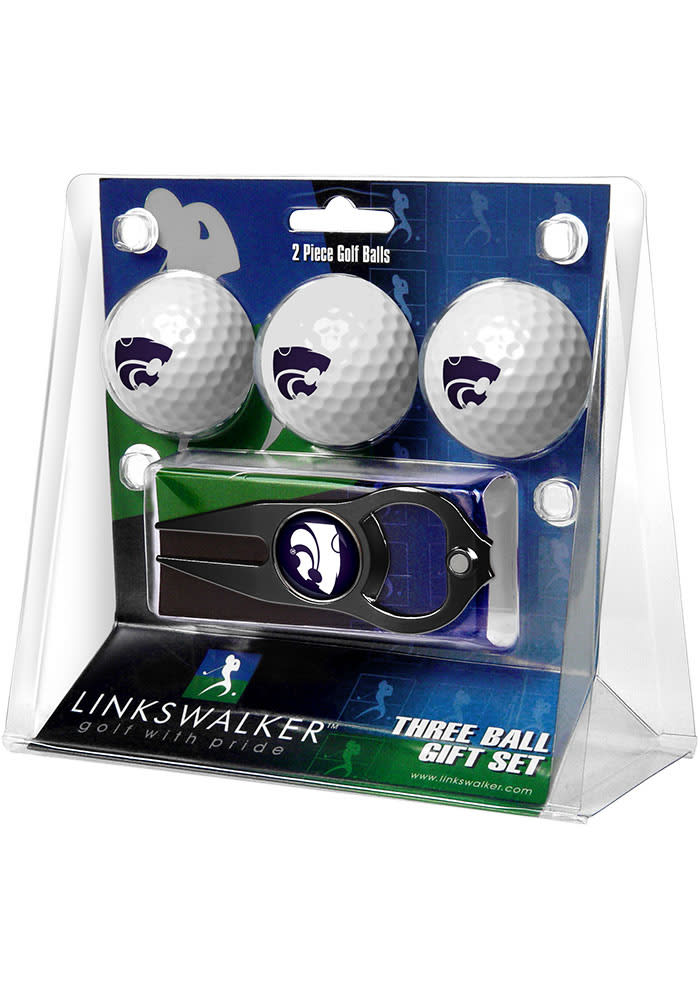 K-State Wildcats Ball and Black Hat Trick Divot Tool Golf Gift Set