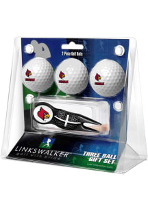 Louisville Cardinals Ball and Black Crosshairs Divot Tool Golf Gift Set