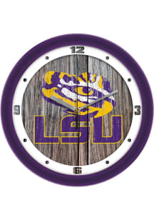 LSU Tigers 11.5 Weathered Wood Wall Clock
