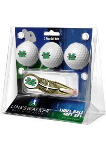 Marshall Thundering Herd Ball and Gold Crosshairs Divot Tool Golf Gift Set