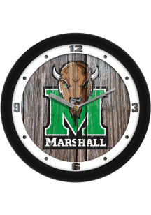 Marshall Thundering Herd 11.5 Weathered Wood Wall Clock