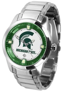 Titan Stainless Steel Michigan State Spartans Mens Watch - Silver