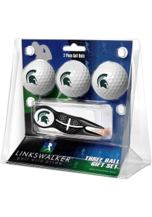 Black Michigan State Spartans Ball and Black Crosshairs Divot Tool Golf Gift Set