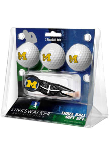 Michigan Wolverines Ball and Black Crosshairs Divot Tool Golf Gift Set