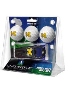 Michigan Wolverines Ball and Black Hat Trick Divot Tool Golf Gift Set