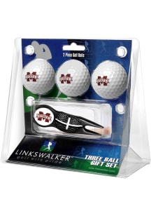 Mississippi State Bulldogs Ball and Black Crosshairs Divot Tool Golf Gift Set