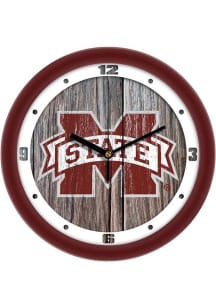 Mississippi State Bulldogs 11.5 Weathered Wood Wall Clock