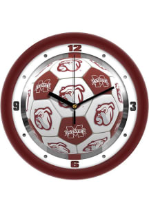 Mississippi State Bulldogs 11.5 Soccer Ball Wall Clock
