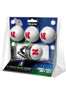 White Nebraska Cornhuskers Ball and CaddiCap Holder Golf Gift Set