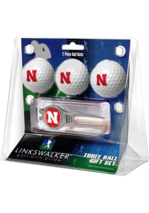 White Nebraska Cornhuskers Ball and Kool Divot Tool Golf Gift Set