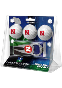 Silver Nebraska Cornhuskers Ball and Hat Trick Divot Tool Golf Gift Set