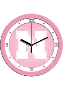 Nebraska Cornhuskers 11.5 Pink Wall Clock