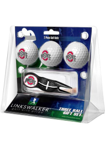 Ohio State Buckeyes Ball and Black Crosshairs Divot Tool Golf Gift Set