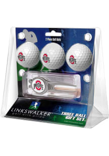 White Ohio State Buckeyes Ball and Kool Divot Tool Golf Gift Set