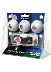 White Ohio State Buckeyes Ball and Spring Action Divot Tool Golf Gift Set