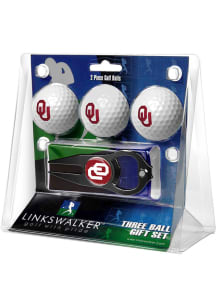 Oklahoma Sooners Ball and Black Hat Trick Divot Tool Golf Gift Set