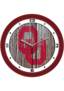 Oklahoma Sooners 11.5 Weathered Wood Wall Clock