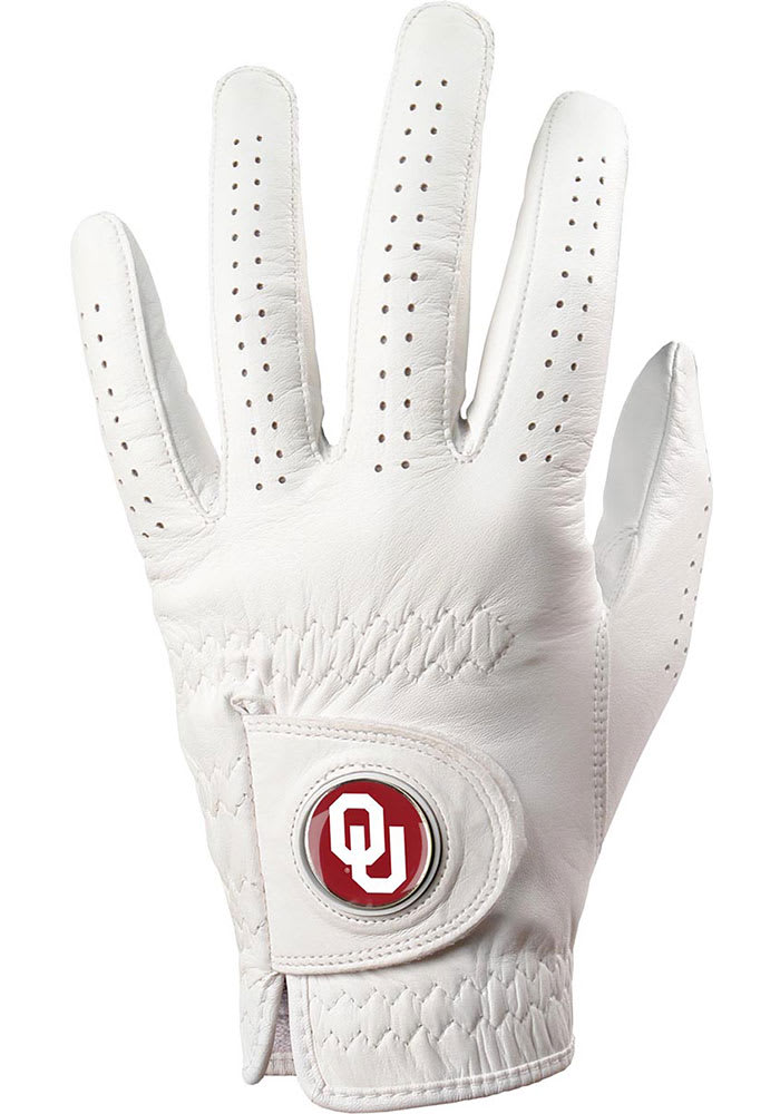 Oklahoma Sooners White Team Logo Golf Gloves