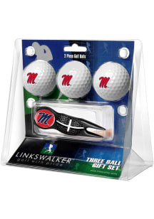 Ole Miss Rebels Ball and Black Crosshairs Divot Tool Golf Gift Set