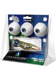 Gold Penn State Nittany Lions Ball and Gold Crosshairs Divot Tool Golf Gift Set