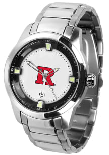 Titan Stainless Steel Rutgers Scarlet Knights Mens Watch - Silver