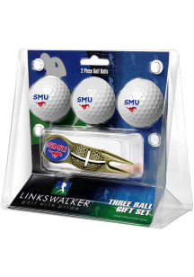 SMU Mustangs Ball and Gold Crosshairs Divot Tool Golf Gift Set