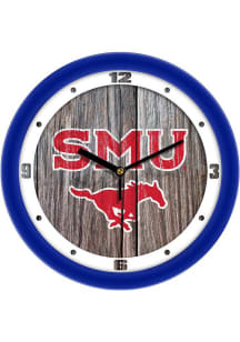 SMU Mustangs 11.5 Weathered Wood Wall Clock